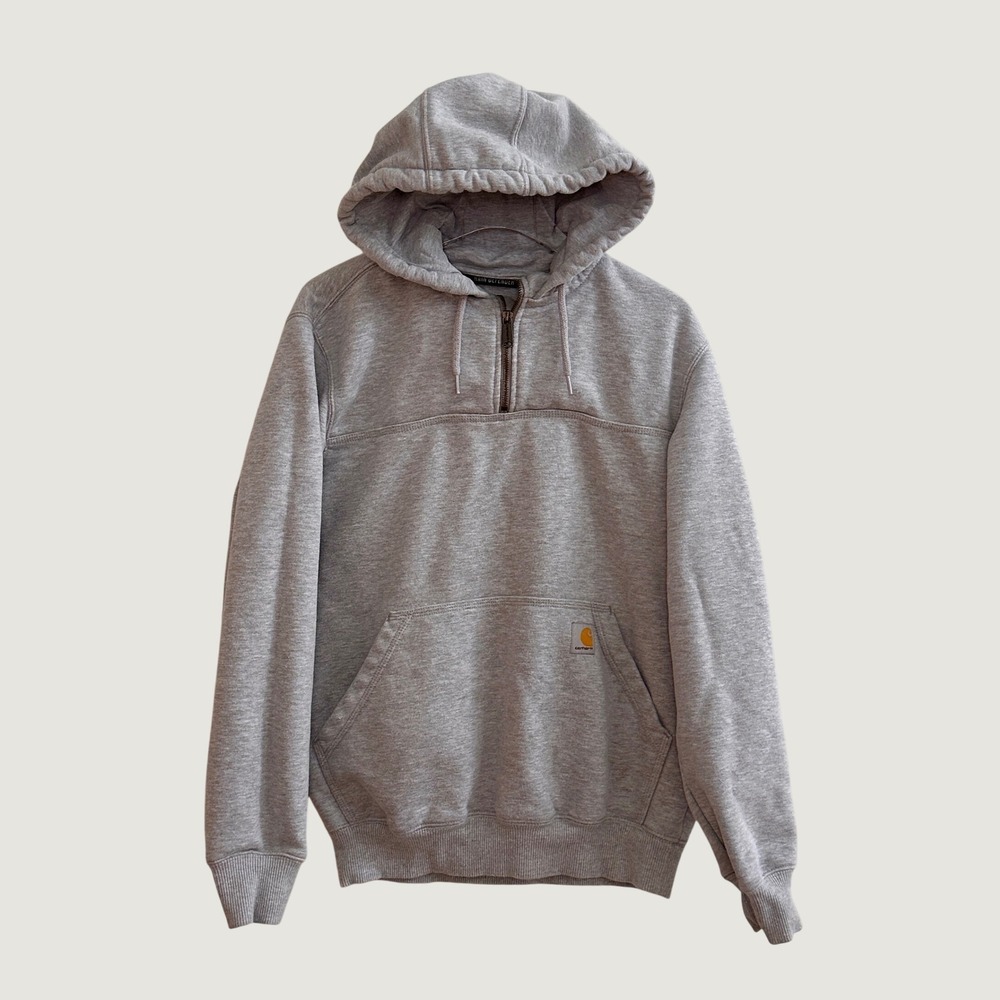 Carhartt Rain Defender Mens Gray Quarter Zip Hoodie Sweatshirt Small Fall Winter